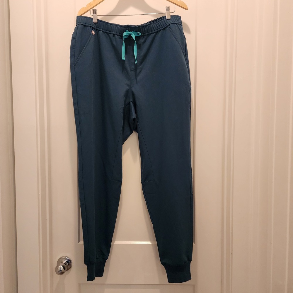FIGS Tansen Jogger Scrubs Pants‎ XL Blue Green Teal Technical Collection Pockets